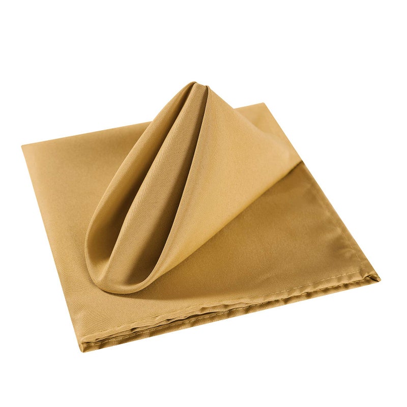 Cupuamon Cloth Napkins 17x17 inch Washable Polyester Dinner Napkins Soft Table Napkins for Wedding Party Dining Banquet(Gold,25PCS) - Image 3